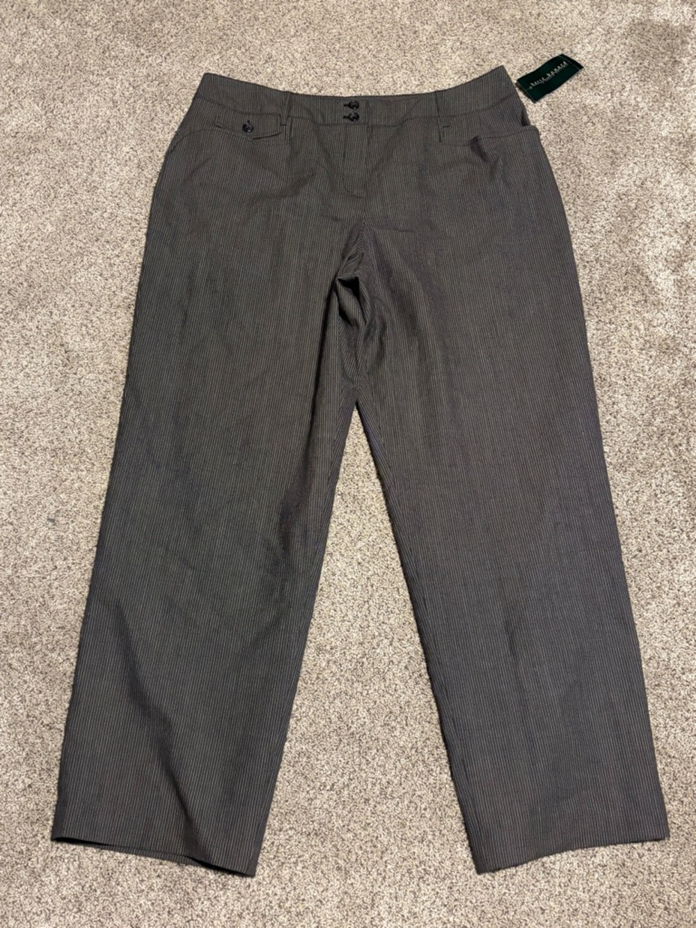 Harve Benard Gray Pinstripe Trousers